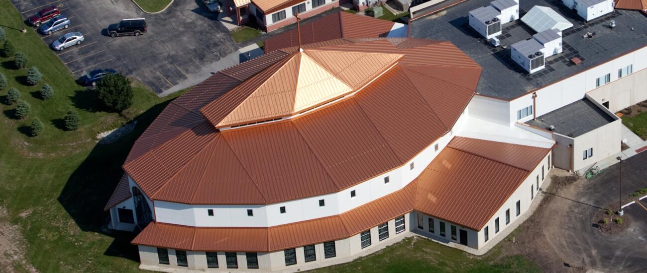 Church of the Holy Apostles Cee-Lock Standing Seam Panel Copper-Cote