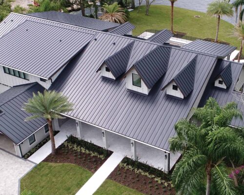 Longwood FL Residence Cee-Lock Standing Seam Panel Matte Black