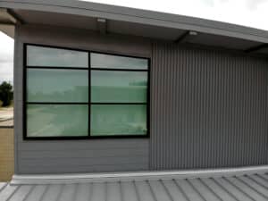 Menchaca Elementary School HR-16 Fluted Fascia FW-12 Zinc Grey