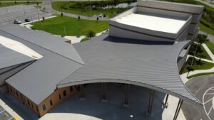 PHSC Performing Arts Center Double-Lock Zee-Lock Panel Zinc Grey