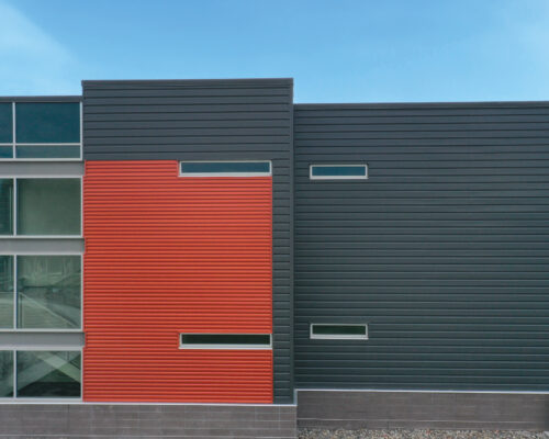 Eagle Valley Elementary HR-16 Panel HS-8 Panel L-Panel Charcoal Grey Terra-Cotta Zinc Grey