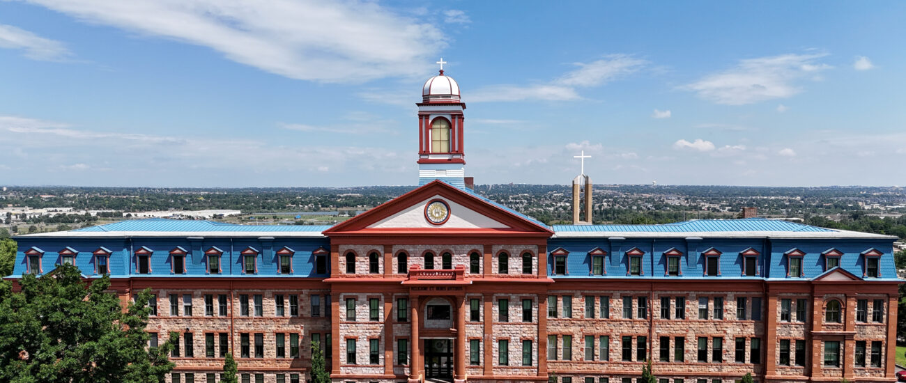 Regis University Main Hall Classic Shingle Bristol Blue