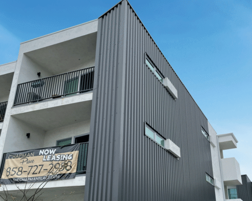 Chapman Place Apartments Deep-Deck Panel Charcoal Grey